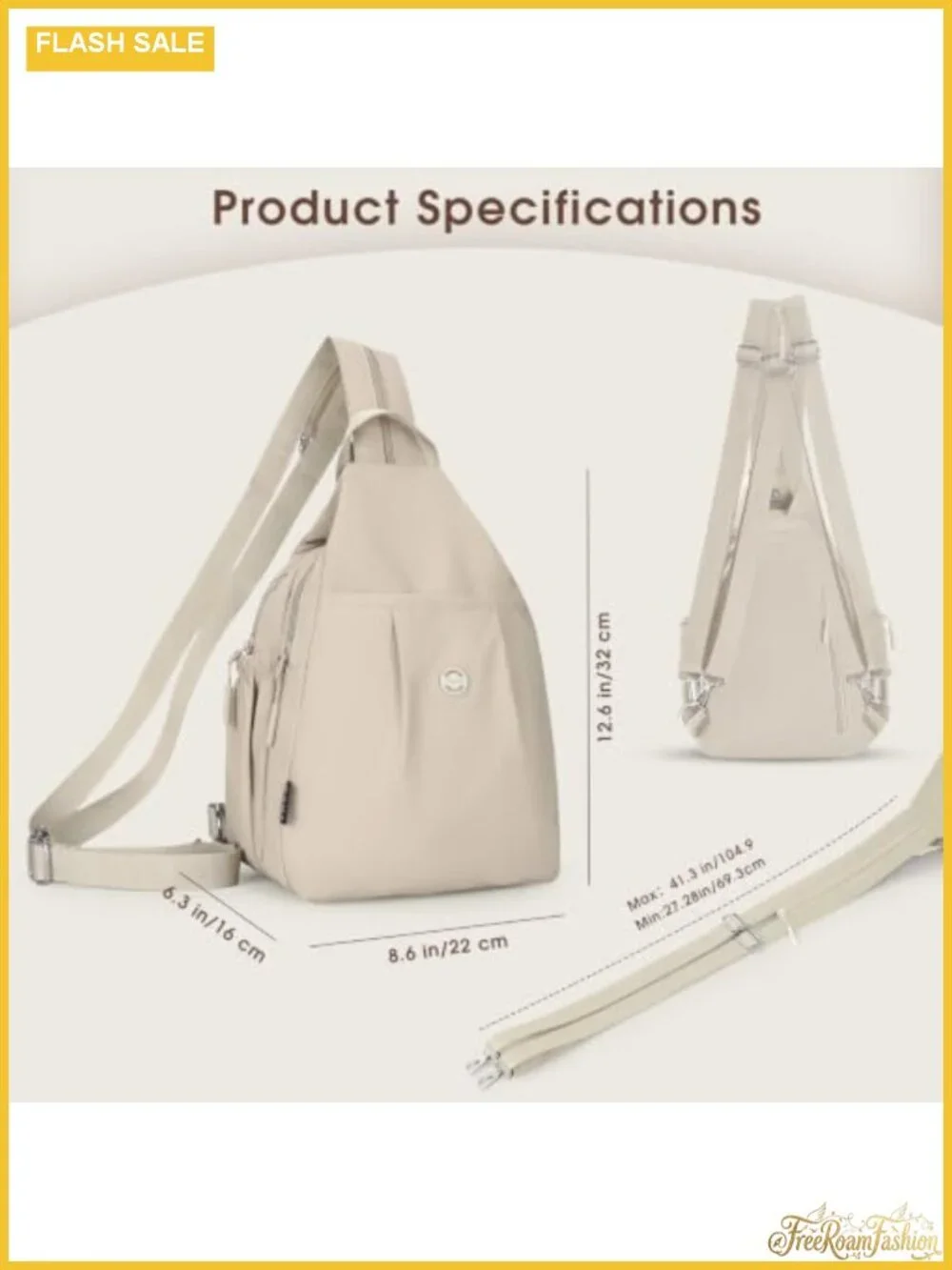 3-Way Convertible Anti-Theft Travel Sling Backpack Crossbody Chest Bag